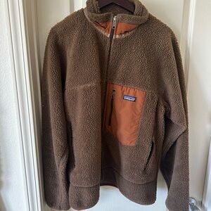 Patagonia Brown and Gray Fleece Jacket